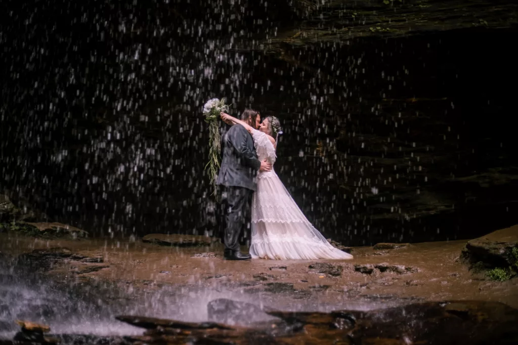 Waterfall wedding Asheville Natasha Dale Photography