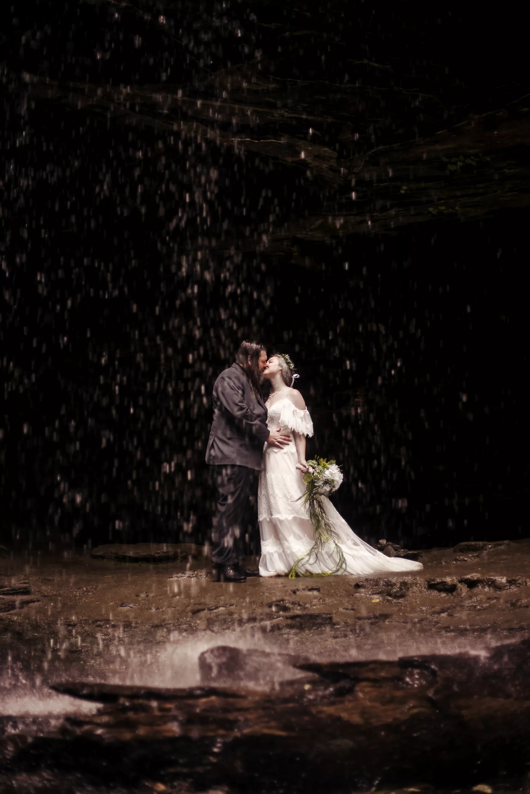 luxury waterfall wedding photographer in the USA