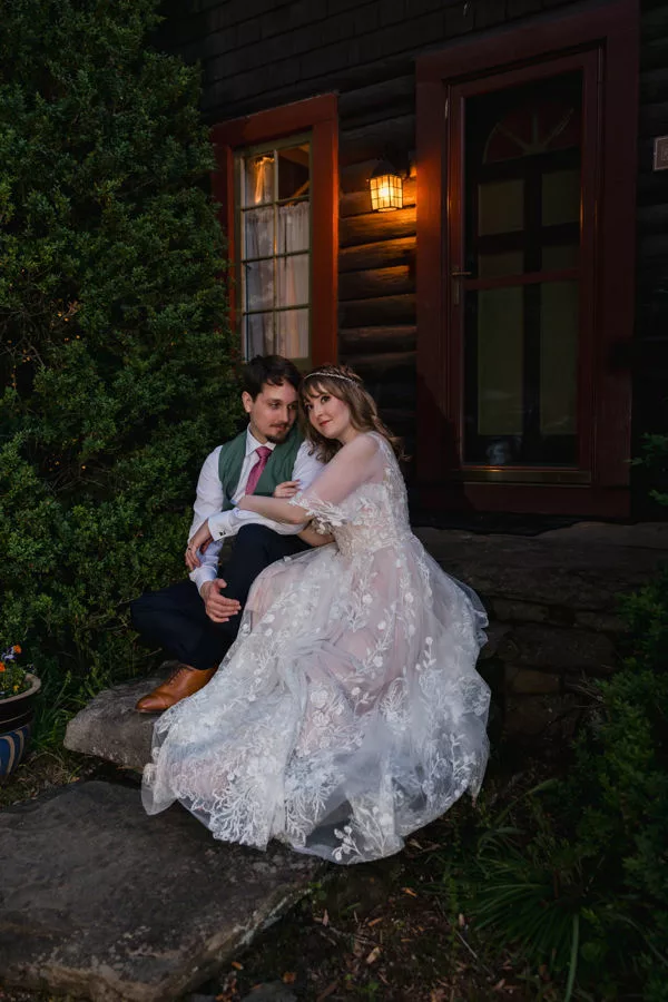 Bride-groom-laurel-falls-Asheville-sunset-photos